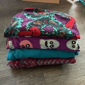 LuLaRoe lot of 4 One Size Leggings EUC